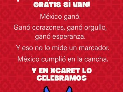 Xcaret confirma que mantendrá las 150 mil entradas gratis tras la clasificación de México